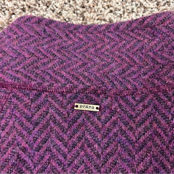 PrAna Mattea Asymmetric Herringbone Wool Blend Sweater - Picture 4 of 8